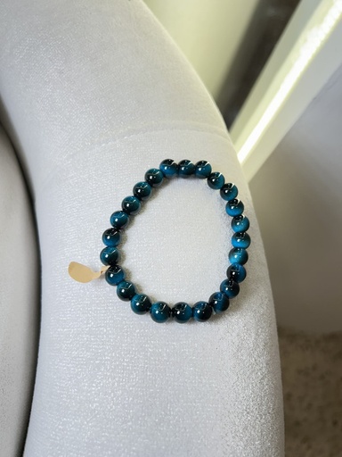 [MEN VIBES-000023] PULSERA DE PIEDRA NEGRA CON AZUL