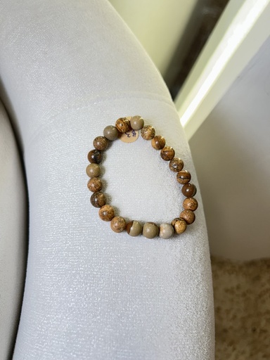 [MEN VIBES-000025] PULSERA DE PIEDRA CAFE 