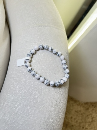 [MEN VIBES-000030] PULSERA DE PIEDRA BLANCA CON GRIS 