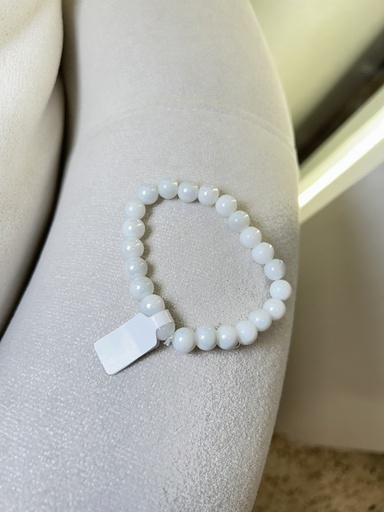 [MEN VIBES-000038] PULSERA DE PEIDRA BLANCO NACAR 