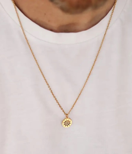 [MEN VIBES-000062] CADENA DE ACERO DIJE SOL 
