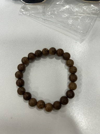 [MEN VIBES-000085] PULSERA DE MADERA CAFE CLARO 