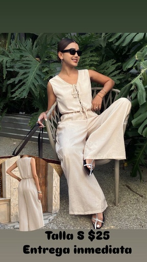 [JULIMAR-000033] enterizo largo color beige 