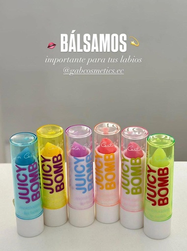 [GAB COSMETICS-000003] Nuestros bálsamos labiales JUICY BOMB no solo hidratan su fórmula humectante mantiene tus labios suaves, protegidos y radiantes.
