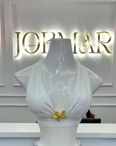 [HEAVENLY EGSTORE-000007] Top blanca con aplique de estrella Talla M