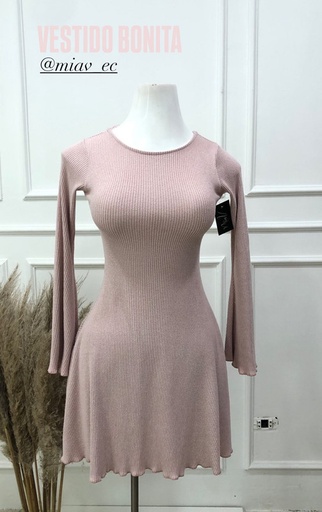 [MIAV-000006] vestido Bonita tela chompero espalda cruzada palo rosa 1-56