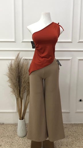 [MIAV-000009] pantalon palazzo scuba botones colores verde, beige y camel 1-57