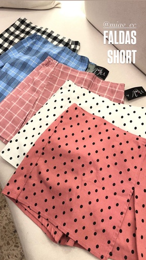 [MIAV-000021] falda short Liss ston colores rosa y blanca de puntos 1-33