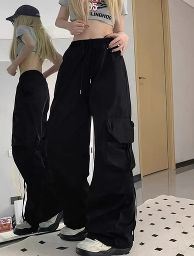 [SNIELA-000005] Pantalon Cargo, Color negro, Talla S, Tela Poliester Cod 019NP