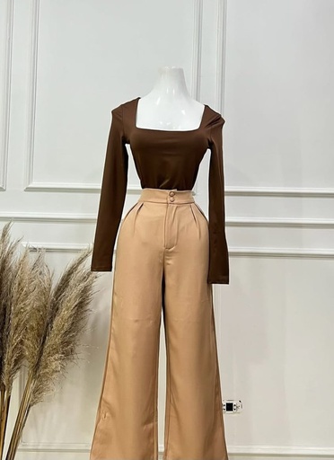 [SNIELA-000006] Pantalon de tela, Color negro y Camel, Talla S, Tela Poliester Cod 022PN