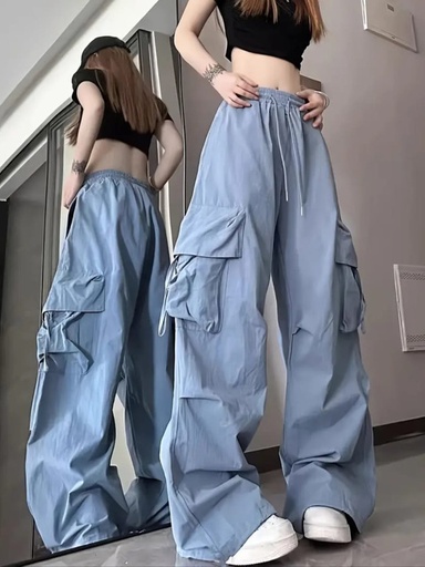 [SNIELA-000007] Pantalon Cargo, Color celeste, Talla S, Tela Poliester Cod 024PC