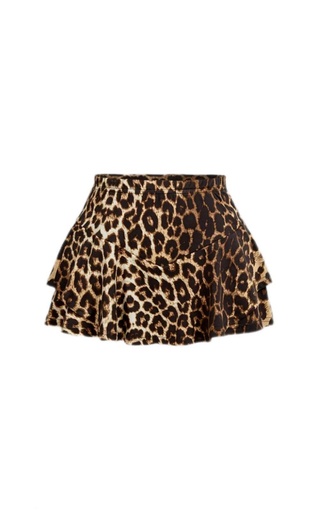 [SNIELA-000048] Falda con short, Estampado de leopardo, Talla S, Tela Poliester Cod 096F3