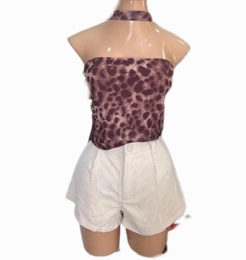 [SNIELA-000056] Blusa estraple animal print, Talla L, Tela maya Cod 071BL