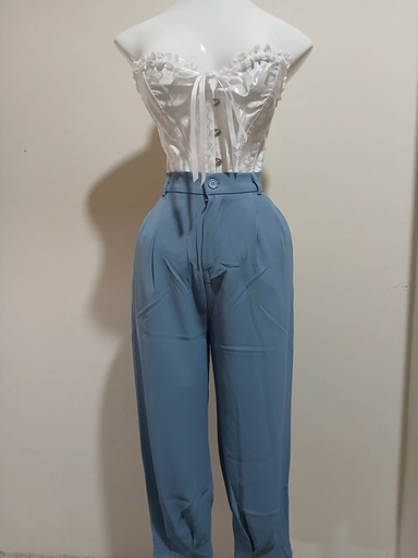 [SNIELA-000061] Pantalon de sastre, Color rosa y celeste, Talla S/M , tela poliester Cod 111PR